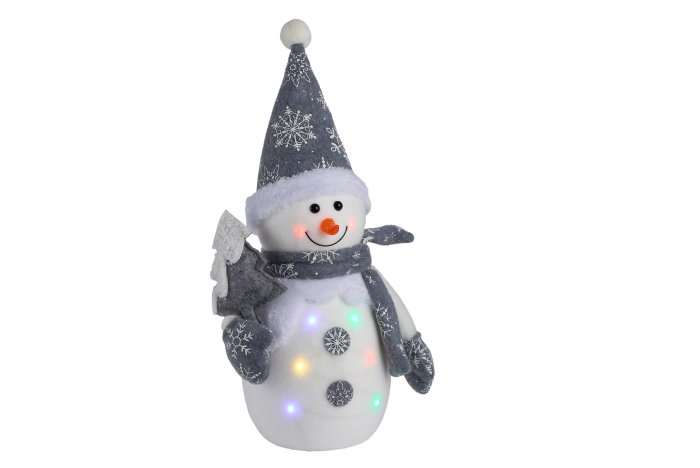 Julefigur med farvet LED-lys H33 cm